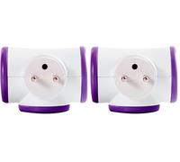 WATT&CO- Triplite 3x16A rotative Violet (Lot de 2)