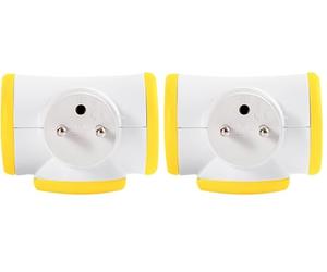 Watt & Co - Triplite rotative Jaune 3x16A - Watt&Co (Lot de 2)