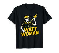 Watt Femme Électricien Femelle Power Worker Lightning Bolt T-Shirt