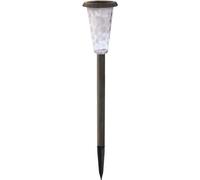WATT & HOME-Balise solaire Lucky verre et alu marron à LED blanc 20 lumens H 50 cm