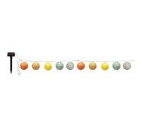 WATT & HOME-Guirlande solaire Polka de 10 lampions multicolores à LED blanc 135 cm