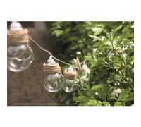 WATT & HOME-Guirlande solaire Swing 10 ampoules LED blanc chaud et corde 180 cm