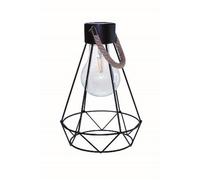 WATT & HOME-Lanterne solaire métal noir Maxi Britt à LED blanc chaud H 30 cm