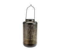 WATT & HOME-Lanterne solaire noire Alhambra 13 mini LED blanc chaud diamètre 12 x H 25 cm