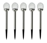 WATT & HOME-Lot de 5 balises solaires perle de rosée - diamètre 8 cm