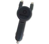 Wattandco - Chargeur de voiture 12V avec port USB 3.1A et câbles rétractables pour iOS et Android G