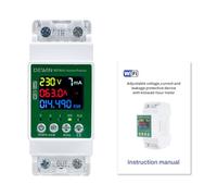 Wattive WiFi Compteur Electrique Monophasé, AC140-300V 63A Compteur d'énergie Tuya Smart Meter Wattmetre 1 Phasé Compteur d'électrique LED KWh Voltmètre Ampèremètre Modulaire avec Protection Multiple