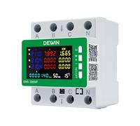 Wattive WiFi Compteur Electrique Triphasé, 9 en 1 Compteur d'énergie AC 85-290V 80A Tuya Smart Meter Wattmetre 3 Phasé Compteur d'électrique LED KWh Voltmètre Ampèremètre avec Protection Multiple