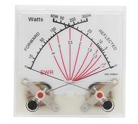 Wattmètre de Puissance SWR, Compteur à Double Pointeur, Wattmètre SWR, émetteur de Compteur de Puissance à Double Aiguille 60/300 W avec Rétro-éclairage pour Antenne Radio CB