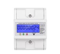 Wattmètre électronique à Rail DIN, 3 phases, 4 fils, compteur de consommation d'énergie, 5-80A, 380V AC, 50Hz, rétro-éclairage LCD, 1 pièce Interrupteur automatique