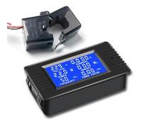 Wattmètre numérique de phase, indicateur de puissance AC 220 V 6 en 1, compteur de courant, de tension, de fréquence, d'énergie PZEM-022 avec transformateur de courant divisé