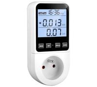 Wattmètre Prise Compteur d'Énergie avec 8 Modes, Prise Consommation Electrique Wattmètre Écran LCD Rétroéclairé, Mesure Consommation d'Énergie Compteur Électrique avec Alarme Sonore de Surcharge 3680W