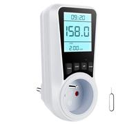 Wattmètre Prise Compteur d'Énergie, Consommation d'Énergie avec 7 Modes Surveillance, Écran LCD Rétroéclairé, Prise Consommation Electrique pour Économie d'Energie, Surcharges de Protection, 3680W MAX