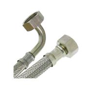 Watts - Flexible sanitaire Ø intérieur 13 mm - Flexible sanitaire Inox Ø intérieur 13mm - coude Femelle 3/4" (20/27) - Femelle écrou libre 3/4" (20/27) - longueur 1,00 mètre