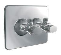 Cache de finition - inox - pour installation d'eau - 2 robinets - Robifix GRIPP