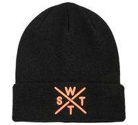 Watts - Piano Cuffed Beanie Black Fluo Orange - Bonnet