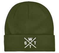 Watts - Piano Cuffed Beanie Kaki White - Bonnet