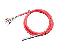 WATTSBVD Capteur Thermique PT100 à 4 Fils Haute température -60~200'C Sonde 6 * 50mm Résistance Thermique de Classe A avec câble en Silicone(with 3m Cable)