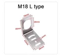 WATTSBVD Support de capteur d'approche M8 M12 M18 M30 SN04 Support de commutateur de capteur Support de commutateur de proximité en métal(M18 L Type)