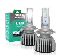 Wattstar H7 LED Headlight Bulbs Conversion Kit, 50W Super Bright Hi/Lo Beam Headlamp with Fan, IP68 Flip Chip 9000LM 6000K White 2-Pack