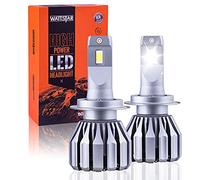Wattstar LED Headlight Bulbs Conversion Kit, 64W Super Bright Hi/Lo Beam Headlamp with Fan, IP67 Flip Chip 9600 LM 6500K White 2-Pack (6500k, H7)