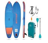 Wattsup - Sup Stand Up Paddle Gonflable Espadon 11'8-355x86x15cm Dropstitch - Pack Complet : Pagaie Leash Pompe Sac de Transport - Jusqu'à 165kg -Bleu