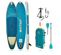 Wattsup - Sup Stand Up Paddle Gonflable - Gamme Essentials - Dropstitch - Pack Complet : Pagaie 2in1 Leash Pompe Sac de Transport