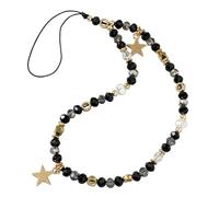 HULKAY Chaîne de téléphone portable en perles pour femmes et filles - Cordon anti-perte - Cordon avec pendentif étoile, As the picture shows, Cristal + alliage + CCB, Agate