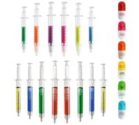 WATUNID Lot de 20 stylos à bille rétractables en forme de seringue - Surligneurs mignons - Stylo fantaisie pour infirmières, infirmières, étudiants - Fournitures scolaires et cadeaux de fête
