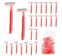 WATUNID Lot de 50 rasoirs jetables en acier inoxydable rose avec sac de rangement à cordon de serrage, rasoir manuel multifonction en vrac, peut être utilisé dans le bain, l'hôtel, les voyages, le