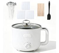 Waufoae Fondeur De Cire Bougie Électrique, 1.8L Machine De Fonte Cire Bougie, Kit Fabrication De Bougies Fondoir Cire Bougie Avec Mèches, Autocollant, Dispositif De Centrage, Cuillère Incluses