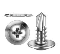 Wavanta Lot de 300 vis autotaraudeuses en métal, M4,8 x 13 mm, vis autotaraudeuses à tête gaufrée pour métal, vis autotaraudeuses en acier inoxydable, vis Tek avec embout de tournevis