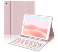 WAVATA Clavier pour iPad 9.7" 6ème/5ème Génération 2018/2017 avec Rétroéclairé, Étui Clavier pour iPad Pro 9.7, Air 2/1 Magnétique Amovible Français AZERTY Layout, Rosa