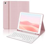 WAVATA Clavier pour iPad 9.7" 6ème/5ème Génération 2018/2017, Étui Clavier pour iPad Pro 9.7, Air 2/1 Magnétique Amovible Français AZERTY Layout, Rosa