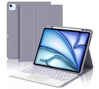 WAVATA Clavier pour iPad Air 13" M4 2026/M3 2025/M2 2024, iPad Pro 12.9" 6e/5e/4e/3e Gén 2022/2021/2020/2018 Rétroéclairées Pavé Tactile Magnétique Détachable Français AZERTY Layout, Violet