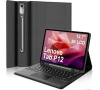 WAVATA Clavier pour Lenovo Tab P12 12.7" 2023 avec Pavé Tactile, Étui Clavier pour Lenovo P12 Magnétique Bluetooth Amovible AZERTY Français, Noir