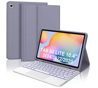 WAVATA Clavier pour Samsung Galaxy Tab S6 Lite 10.4 Pouces 2024/2022/2020 avec Pavé Tactile, Étui Clavier pour Tab S6 Lite Rétroéclairées Bluetooth Magnétique Français AZERTY Layout, Violet