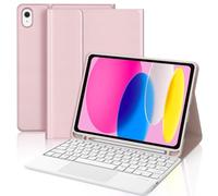 WAVATA Coque Clavier pour iPad A16 11 Pouces 11Ème Generation 2025/iPad 10e Generation 10.9" 2022 avec Pavé Tactile, Étui Keyboard Bluetooth Magnétique Détachable Français AZERTY Layout, Rose