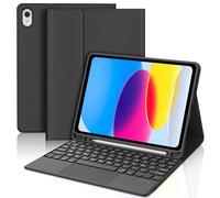 WAVATA Coque Clavier pour iPad A16 11Ème Generation 11" 2025/iPad 10e Generation 10.9" 2022 avec Pavé Tactile, Étui Keyboard Bluetooth Magnétique Détachable AZERTY Layout, Noir