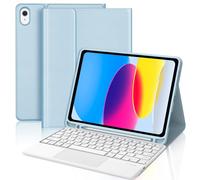 WAVATA Coque Clavier pour iPad A16 11Ème Generation 11" 2025/iPad 10e Generation 10.9" 2022 avec Pavé Tactile, Étui Keyboard Bluetooth Magnétique Détachable AZERTY Layout, Bleu