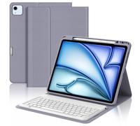 WAVATA Coque Clavier pour iPad Air 13" M4 2026/M3 2025/M2 2024, iPad Pro 12.9" 6e/5e/4e/3e Gén 2022/2021/2020/2018 Magnétique Détachable Français AZERTY Layout, Violet