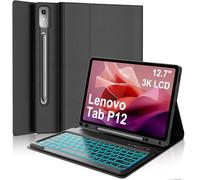 WAVATA Coque Clavier pour Lenovo Tab P12 12.7" 2023 avec Rétroéclairé