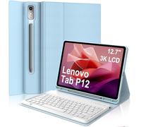 WAVATA Coque Clavier pour Lenovo Tab P12 12.7" 2023, Bleu