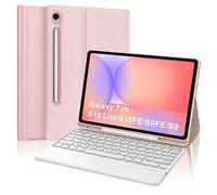 WAVATA Coque Clavier pour Samsung Galaxy Tab S10 Lite AI Tablet 10.9" 2025/S10 FE/S9 FE 10.9" avec Pavé Tactile, Magnétique Détachable Bluetooth Français AZERTY Layout, Rose