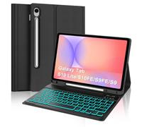 WAVATA Coque Clavier pour Samsung Galaxy Tab S10 Lite AI Tablet 10.9" 2025/S10 FE/S9 FE 10.9"/S9 avec Rétroéclairé, Magnétique Détachable Bluetooth Français AZERTY Layout, Noir