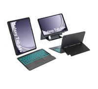 WAVATA Étui Clavier pour Samsung Galaxy Tab A9+ Plus 11 Pouces 2023, Clavier avec pavé Tactile Détachable Ultraléger Magnétique DIY Rétroéclairé 7 Couleurs AZERTY Français, Noir