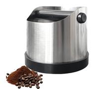 WAVATA Récipient à taper pour porte-filtre - Knock Knock Knock - En acier inoxydable - Boîte à café pour marc de café, marc de café - Récipient pour machine à expresso, collecte et recyclage du marc