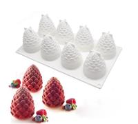 WAVDSYB Moules en silicone en forme de noix de pin - Outils de décoration de gâteaux - Moule à dessert français - Moule à gâteau en silicone - 8 cavités (noix de cône de pin)