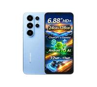 Telephone Portable Blackview WAVE 10,Android 16 Smartphone Pas Cher 4G IA Débloqué,6.88"" HD+,24Go+128Go(2To Externe),32MP+13MP,Bleu