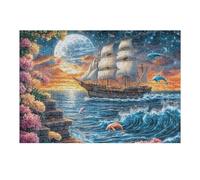 Wave Ancient Sailing Ship Puzzle 300 Pièces pour Adultes Educa Qualité Supérieure Premium 3D Décoration Intérieure Cadeau Unique Famille 300 PCS